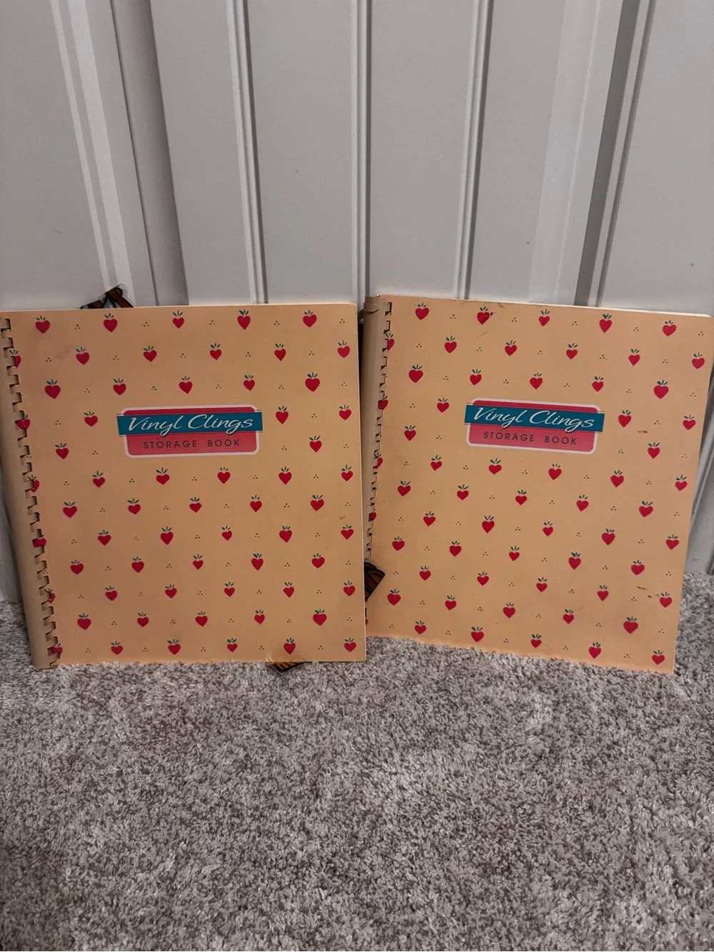 Vinyl Clings Storage Book - filled with vintage clings for windows (Set of 2)